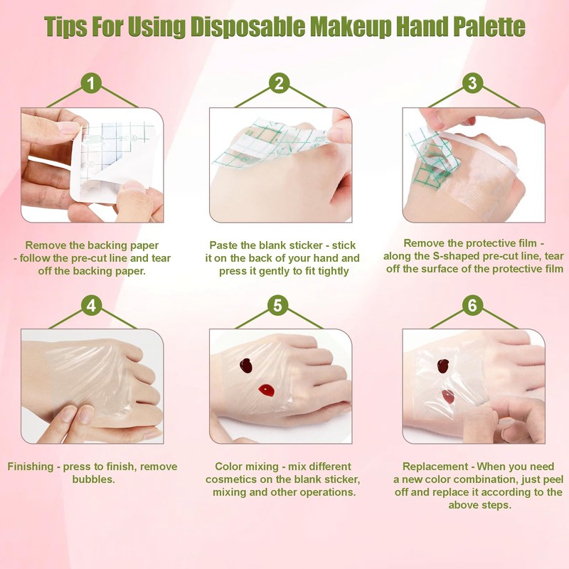 VUTHLRV Makeup Mixing Palette Set, Makeup Hand Palette Single Use