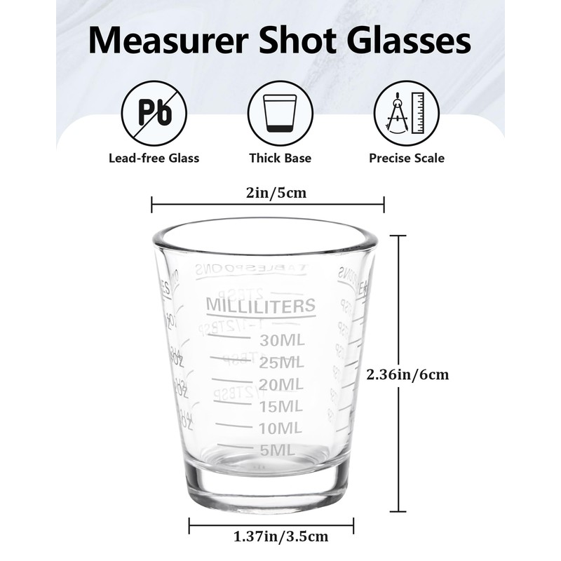 Shot Glasses Measuring Cup Set 6 Pack Espresso Shot Glasses