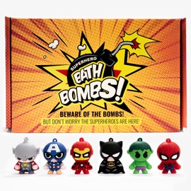 COSMETICS STORIES-Superhero Bath Bombs for Kids with Surprise Inside - Organic, Gentle, and Mess-Free Bath Time Fun for Kids - Vibrant Colors and Amazing Scents - Amazing Gift for Superhero Fans