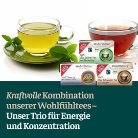 H&S Focus Bundle: H&S Stay Up with Vitamin C and B6, H&S Organic Green Tea from Darjeeling and H&S Organic Black Tea from Assam for Energy and Concentration, 3 x 20 Bags