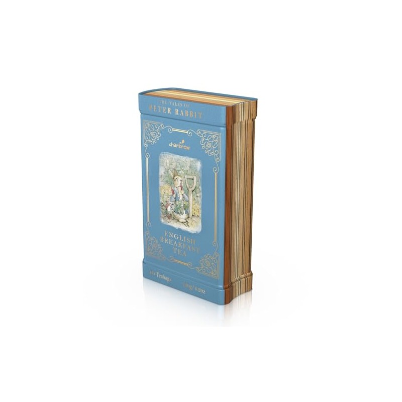 Charbrew Peter Rabbit English Breakfast Metal Tea Book Library Tin