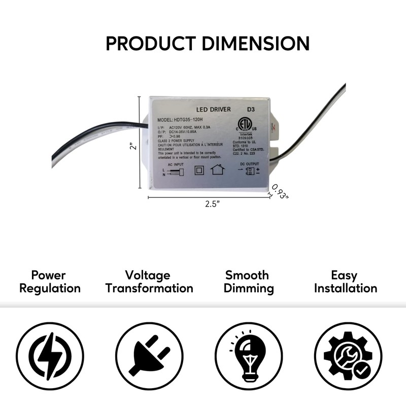 Ironsmith Lighting | 35W LED Driver 14-35V DC 20W Max