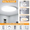 CHARYJOD LED Flush Mount Ceiling Light Fixture 12Inch, 24W Flat