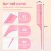 Rat Tail Comb Parting Comb：2Pcs Rat Tail Combs for Women，Fine