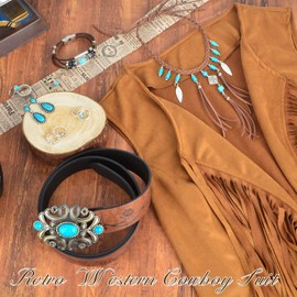 Gerophor Cowgirl Outfits Kit for Women 12 Pcs Western Cowgirl Jewelry Set for Cosplay