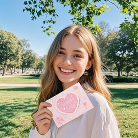 Dexprosy 40 Pack 3D Tri-Fold Greeting Cards - Creative Cartoon Ornaments for Valentine's Day, Christmas, Mother's Day, and More