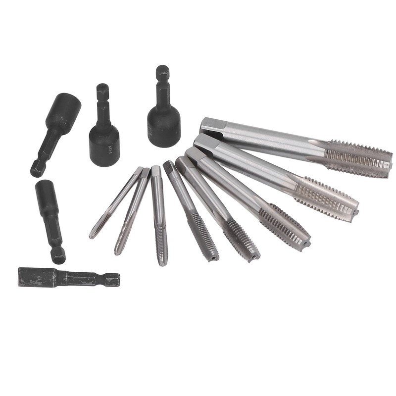 16Pcs Tap Socket Set Machine Lengthened Tapping Chuck 1/4in Hex