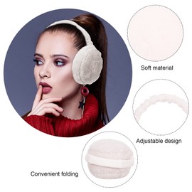Draftor Women Earmuffs,2Pcs Winter Ear Muffs Adjustable Faux Fur Ear Warmer Warm Windproof Plush Earmuffs Foldable For Men Girl Thanksgiving