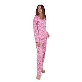 Leveret Womens Pajamas 2 Piece 100% Cotton Loose Fit Pjs Unicorn Rainbow (Size X-Small)