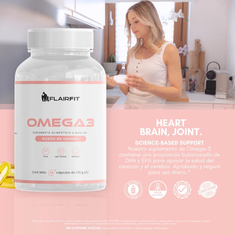 Flairfit® Omega 3, Aceite De Salmón 45 Cápsulas Sfn Sin