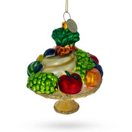 Sumptuous Fruit Platter Blown Glass Christmas Ornament