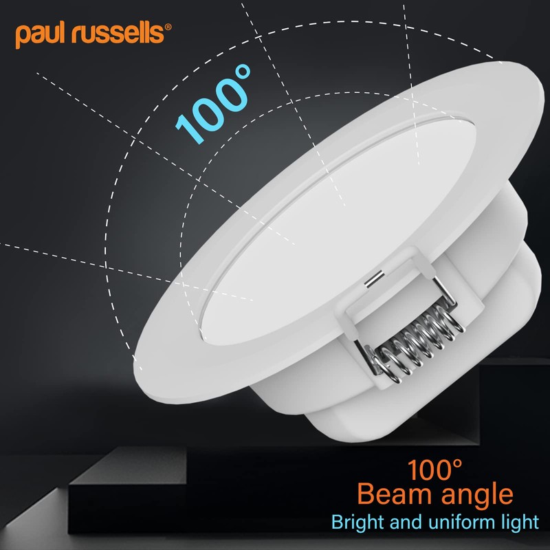 paul russells LED Ceiling Downlights, 4W Slim Recessed Bathroom Downlights,