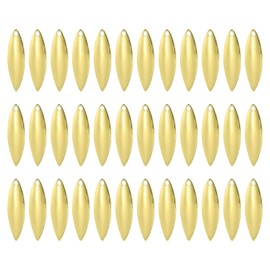 PATIKIL 30pcs 1.3x0.4" Fishing Lure Blades Willow Leaf Lure Making DIY Bait Gold