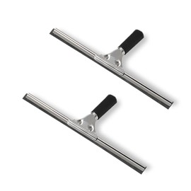 All-Purpose Water Squeegee Heavy Duty, 14-Inch, 2 Pack, Stainless Steel, Ideal for Home and Commercial Use for Shower Doors, Bathroom, Window and Mirror Cleaning (2, 14)