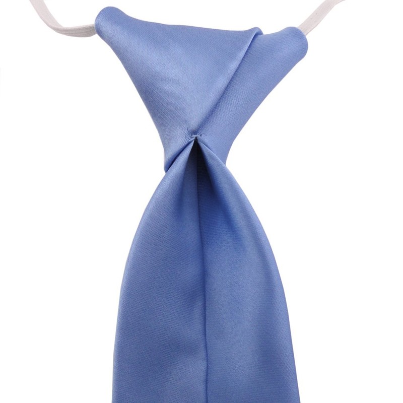 TigerTie Security Satin Silk Tie in Plain with Elastic Band
