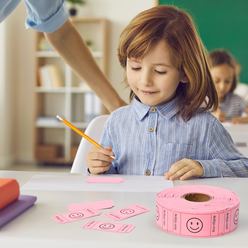 L LIKED 500 Raffle Tickets, Smile, Pink (6 Color Selection),