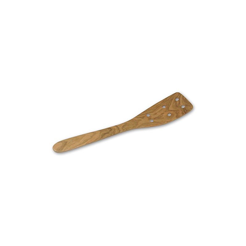 Berard 32 cm/12.6 in Curved Spatula with 6 Holes, Olive