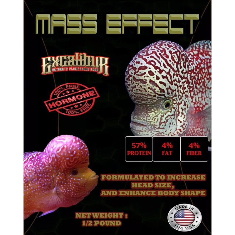 excalibur Mass Effect Flowerhorn Food For kok Growth. excalibur 1/2lb