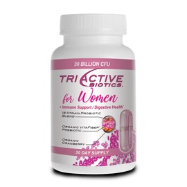 Essential Source Triactive Biotics for Women - Probiotics for Women with 18 Strains, Organic VitaFiber Prebiotic & Cranberry to Digestive Support, Immune Defense, Urinary, Vaginal Health - 30 Capsules