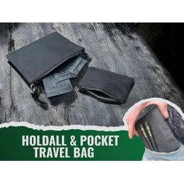 Stash Bros Smell Proof Bag - Mini & Large Smell Proof Container + 3 Smell Proof Baggies & Lock - Accessories with Activated Carbon lining (Blacked Out Logo)