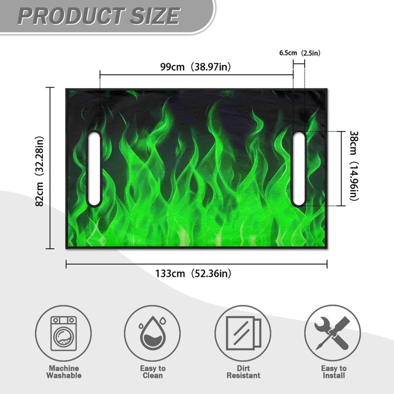 Darisoco Fire Green Golf Cart Seat Covers Blanket Golf Cart
