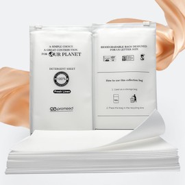 Promeed Silk Detergent Sheets, Laundry Detergent Sheets for Delicates, Eco-friendly Plastic Free Non-sentizizing Gentle Silk Wash, Space Saving Easy to Carry, Fresh Linen Scent (30 Sheets, 60 Loads)