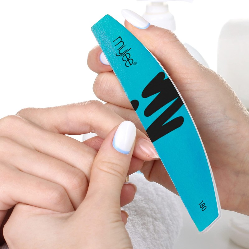 Mylee 3 Pack Double Sided Half Moon Nail File 100/180