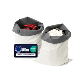 Cover Solutions® Travel Laundry Bag, Set of 2, Waterproof, Even at the Seams Thanks to Special Welding Process, PVC-Free, Breathable & with Click Closure, Oeko-Tex Certified & Made in Europe