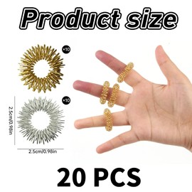 20 Stück Akupressur Armband,Akupressur Ring,Akkupressurringe Finger,Anti Stress Armband,Massageringe für Finger Set,Skill Ringe,Anti Stress Ring für Handgelenke,Arthrose,Förderung der Durchblutung