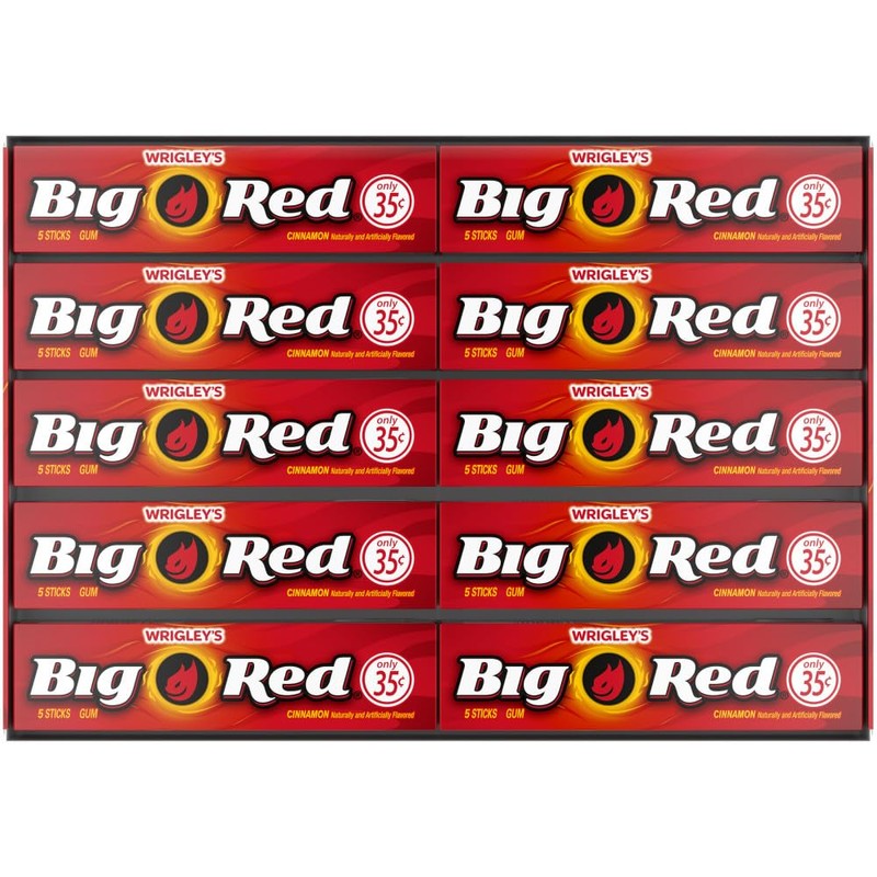 WRIGLEY'S BIG RED Cinnamon Chewing Gum, 5-Stick Pack (40 packs)