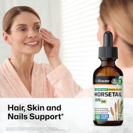 Horsetail Tincture - Organic Horsetail Herb for Hair Growth - Pure Ingredients - Horse Tail Liquid Extract Supplement - Alcohol and Sugar Free Vegan Drops 2 Fl.Oz.
