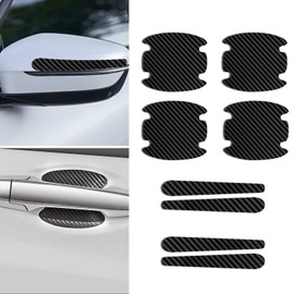 Piburth 8PCS Car Door Handle Scratch Protectors, Car Door Handle Bowl Sticker, Universal Car Door Handle Paint Guard Cover, Door Handle Protective Film for Most Cars (Black)