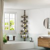 Skycarper 5 Tier Adjustable Corner Shower Caddy Organizer with Hooks,Rustproof