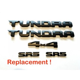 Toyota 5PCS Matte Black Door Tundra SR5 Rear 4x4 EMBLEM Badge Toyota Tundra 2022-2024