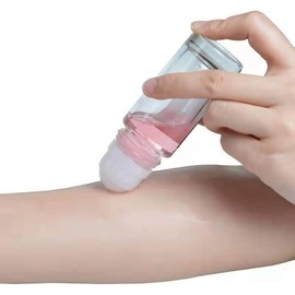 2 Pcs Clear Empty Glass Essential Oil Roller Bottles Vials Containers Refillable Roll-on Bottles with Funnel 30ML Refillable Cosmetic Containers Roller Bottles Roller Balls for Essential Oils (Brown)