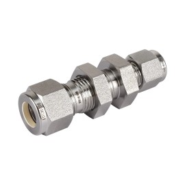 FITOK 316 SS Bulkhead Union 3/8" × 1/4" OD Compression Fitting, SS-BU-FL6-FL4