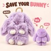 Fluffy Bunny Keychain for Bags & Keys – Messy or