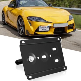 Front License Plate Bracket Compatible with 2020-up Toyota Supra GR No Drill Tow Hook License Plate Holder, Car Tag Frame, Bumper Relocator Adapter Kit