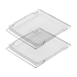 304 Stainless Steel BOV900 Air Fryer Basket Replacement Parts for Breville Smart Oven Air Fryer Pro BOV900BSS Mesh Basket SP0016259 BOV950 BOV950BSS Air Fryer Rack Oven Rack Airfryer Basket 2 Pcs