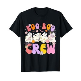 Groovy Halloween Boo Crew Nurse Funny Ghost Women Halloween T-Shirt