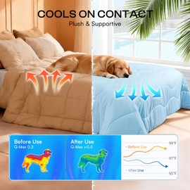 Cooling Dog Blanket, Q-MAX>0.5 Pet Throw for Couch, Crate & Bed