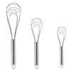 3 Pieces Flat Whisk Stainless Steel Professional Plus Whisk Whisk