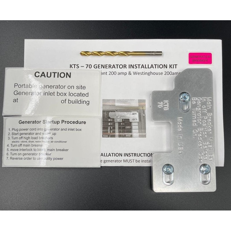 Generator Interlock WR-70 Compatible with Bryant or Westinghouse 200 amp