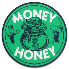 Hasbro Monopoly Money Honey Metal Wall Art - Fun Monopoly Sign for Game Room, Home Theater, or Office