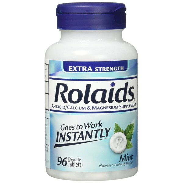 Rolaids Extra Strength Tablets Mint, 96 Count, (Pack of 2)