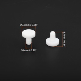 MECCANIXITY Silicone Rubber Solid Plug Soft Flexible Stoppers for 3.5-4mm Hole White 12 Pieces