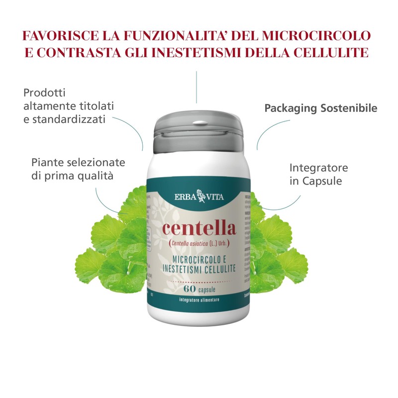 ERBA VITA Integratore Alimentare di Centella - 60 Capsule -