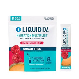 Liquid I.V.-  Multiplicador de Hidratacin Sin Azcar Meln Frambuesa  Mezcla para Bebida en Polvo Electrolito  1 Paquete (14 Ser                        