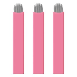 Pack of 30 Nano Microblading Needles 0.15 mm Pink Nano Fine Blades Tattoo Eyebrow Blades Microblade Embroidery Needles for Semi-Permanent Makeup with 3D Eyebrows (0.15 mm 14U)