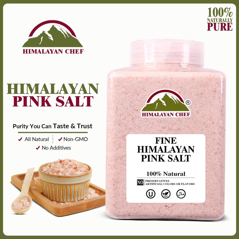 Himalayan Chef Himalayan Cooking Pink Salt, Pink Salt Fine Grain,